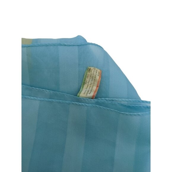 Scarf wrap purple brown blue white checks strips polyester rolled edge 44" x 47" - Picture 6 of 7